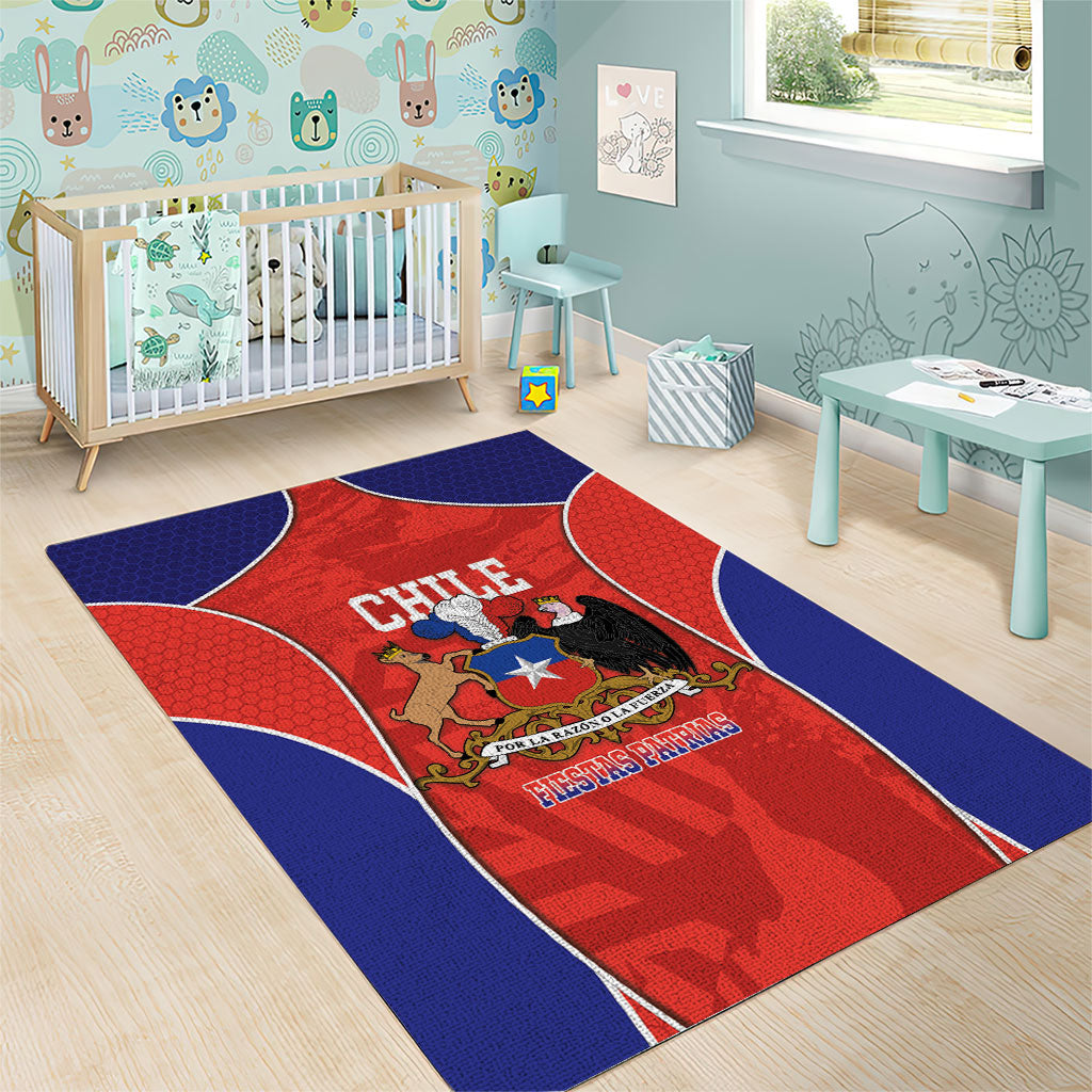 Chile Independence Day Area Rug Fiestas Patrias Coat Of Arms Style