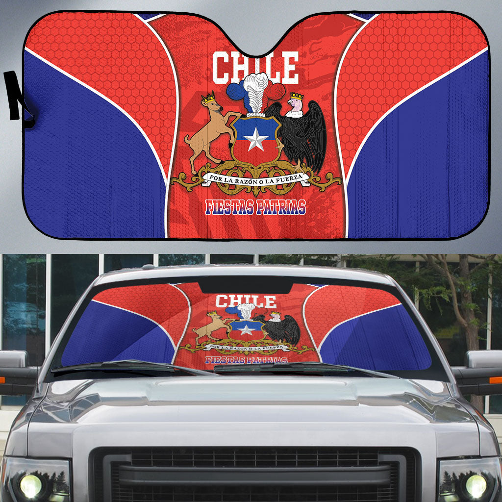Chile Independence Day Auto Sun Shade Fiestas Patrias Coat Of Arms Style