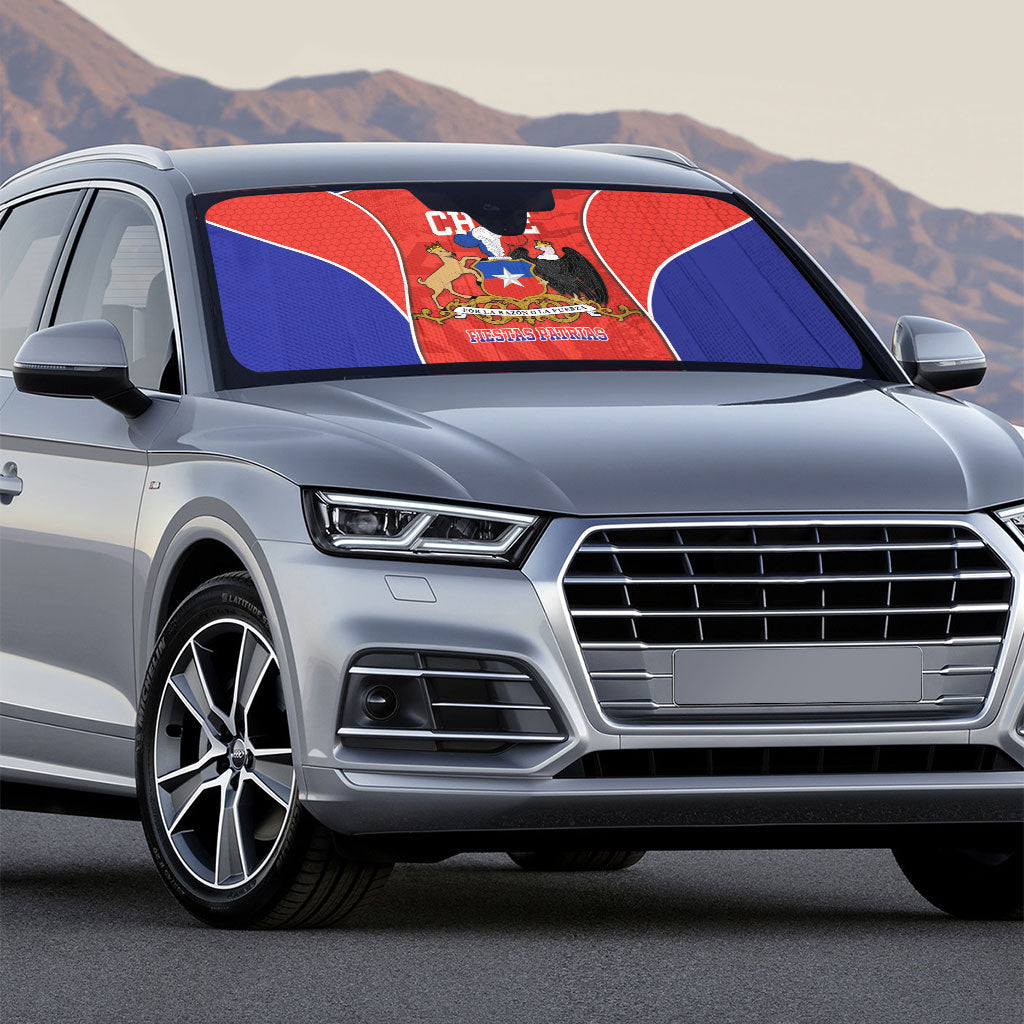 Chile Independence Day Auto Sun Shade Fiestas Patrias Coat Of Arms Style
