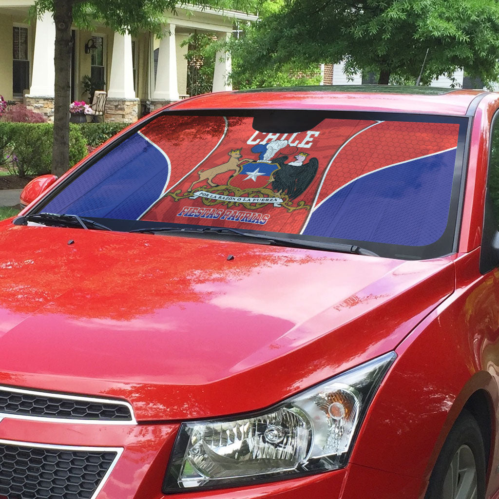 Chile Independence Day Auto Sun Shade Fiestas Patrias Coat Of Arms Style
