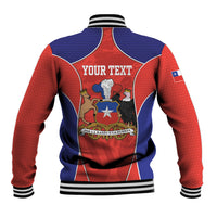 Personalized Chile Independence Day Baseball Jacket Fiestas Patrias Coat Of Arms Style