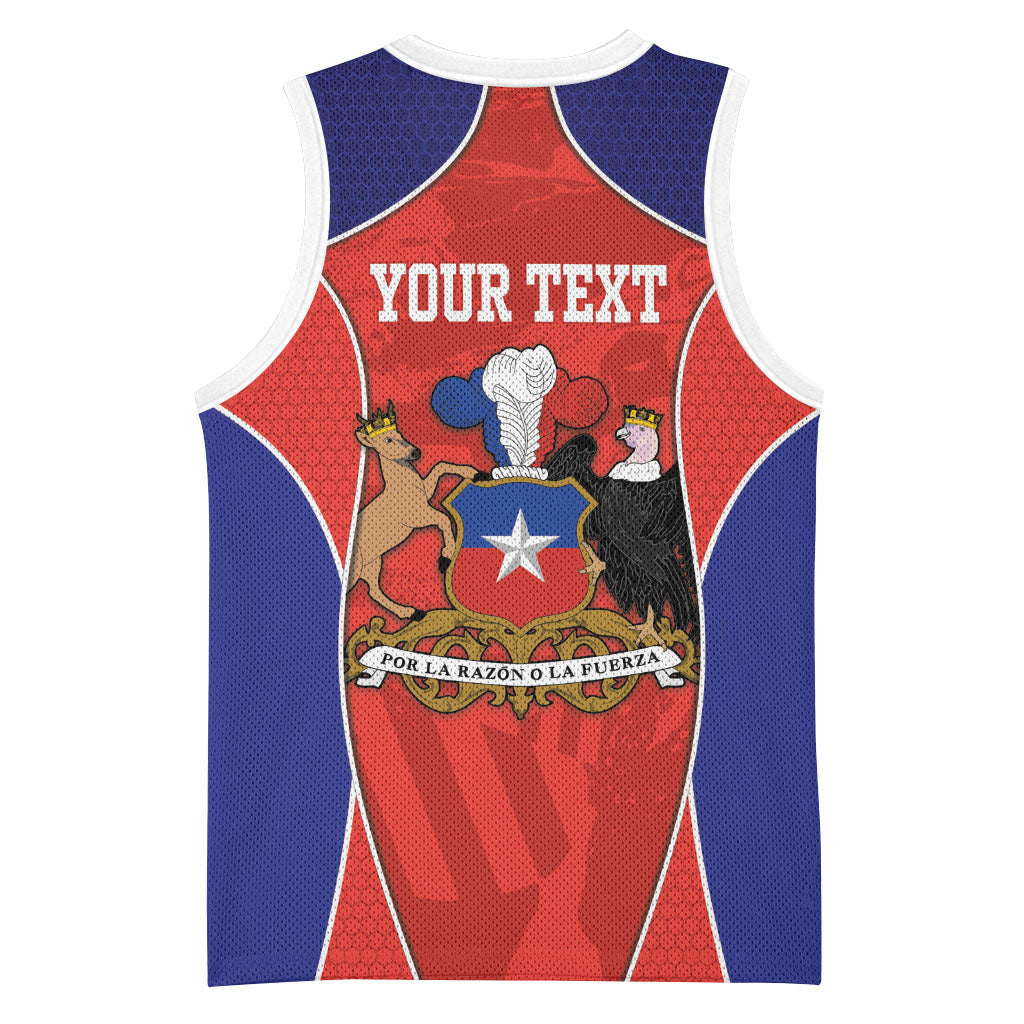 Personalized Chile Independence Day Basketball Jersey Fiestas Patrias Coat Of Arms Style