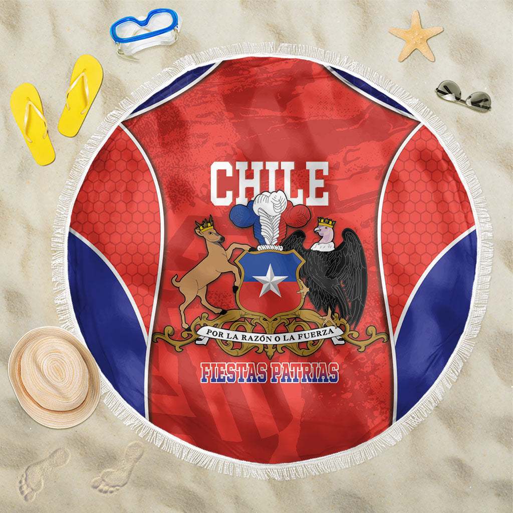 Chile Independence Day Beach Blanket Fiestas Patrias Coat Of Arms Style