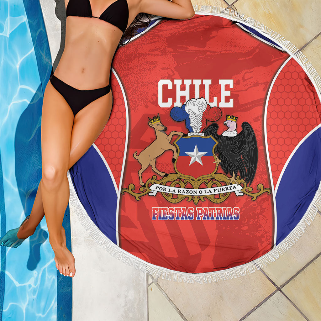 Chile Independence Day Beach Blanket Fiestas Patrias Coat Of Arms Style