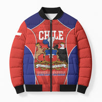 Personalized Chile Independence Day Bomber Puffer Jacket Fiestas Patrias Coat Of Arms Style