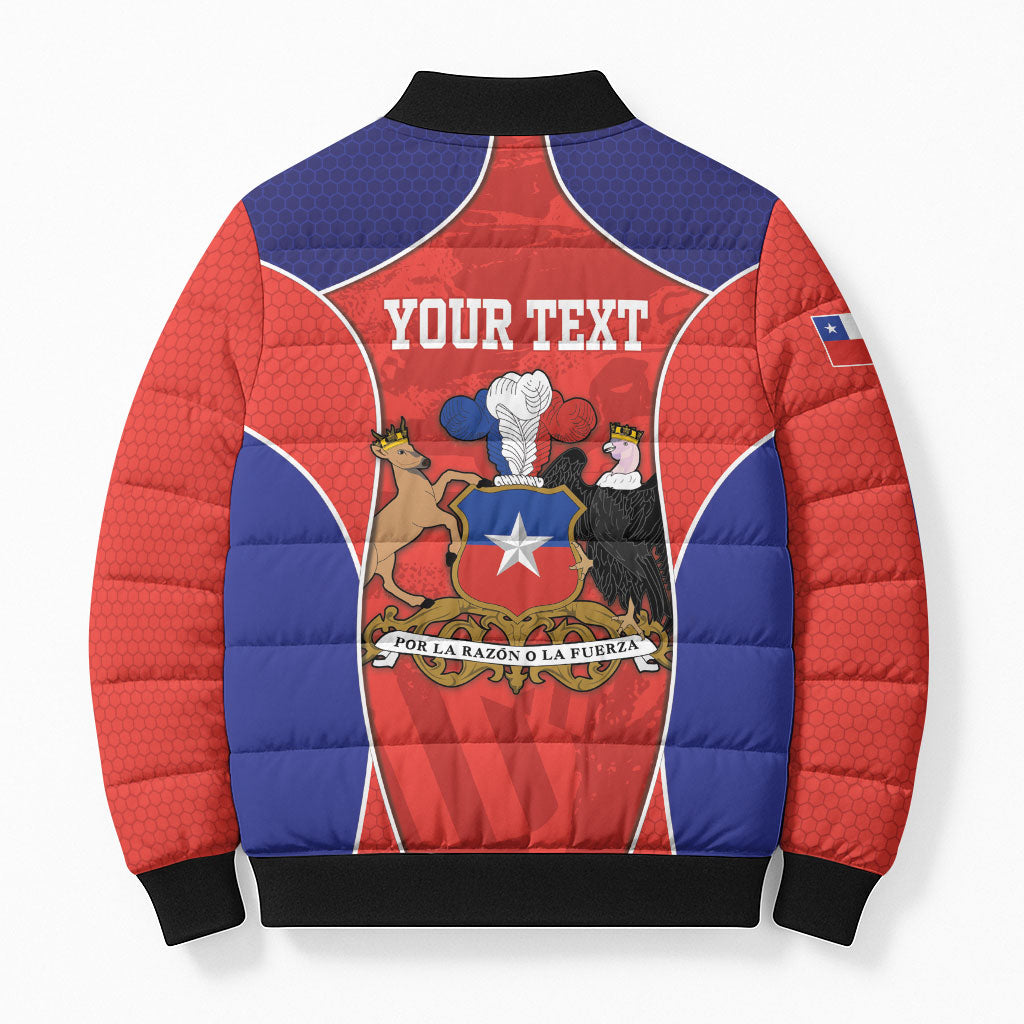Personalized Chile Independence Day Bomber Puffer Jacket Fiestas Patrias Coat Of Arms Style