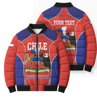 Personalized Chile Independence Day Bomber Puffer Jacket Fiestas Patrias Coat Of Arms Style