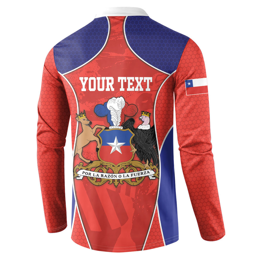 Personalized Chile Independence Day Button Sweatshirt Fiestas Patrias Coat Of Arms Style