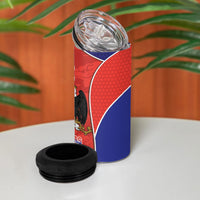 Chile Independence Day 4 in 1 Can Cooler Tumbler Fiestas Patrias Coat Of Arms Style
