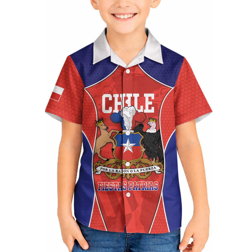 Personalized Chile Independence Day Hawaiian Shirt Fiestas Patrias Coat Of Arms Style