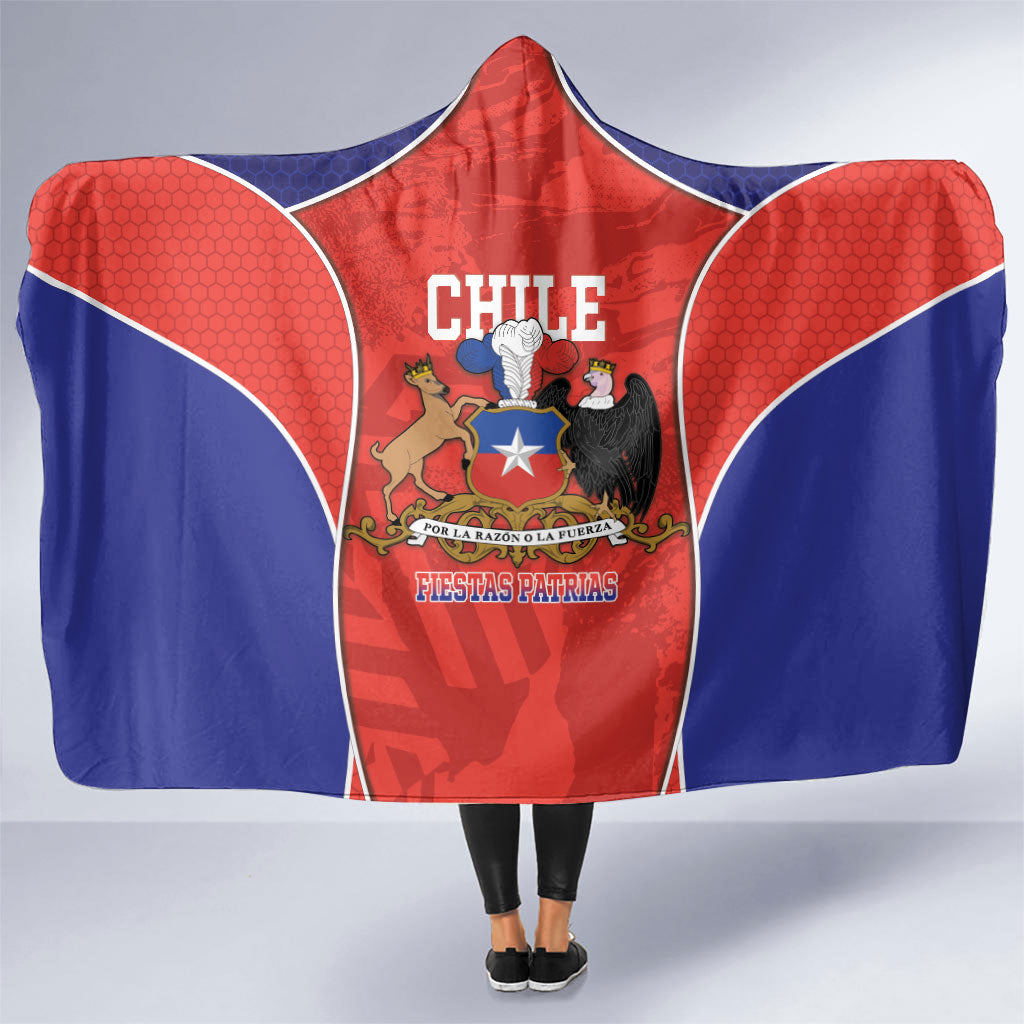 Chile Independence Day Hooded Blanket Fiestas Patrias Coat Of Arms Style