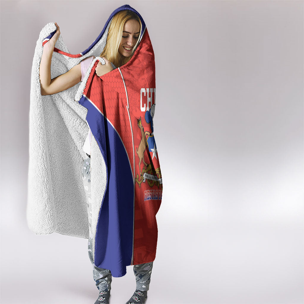 Chile Independence Day Hooded Blanket Fiestas Patrias Coat Of Arms Style