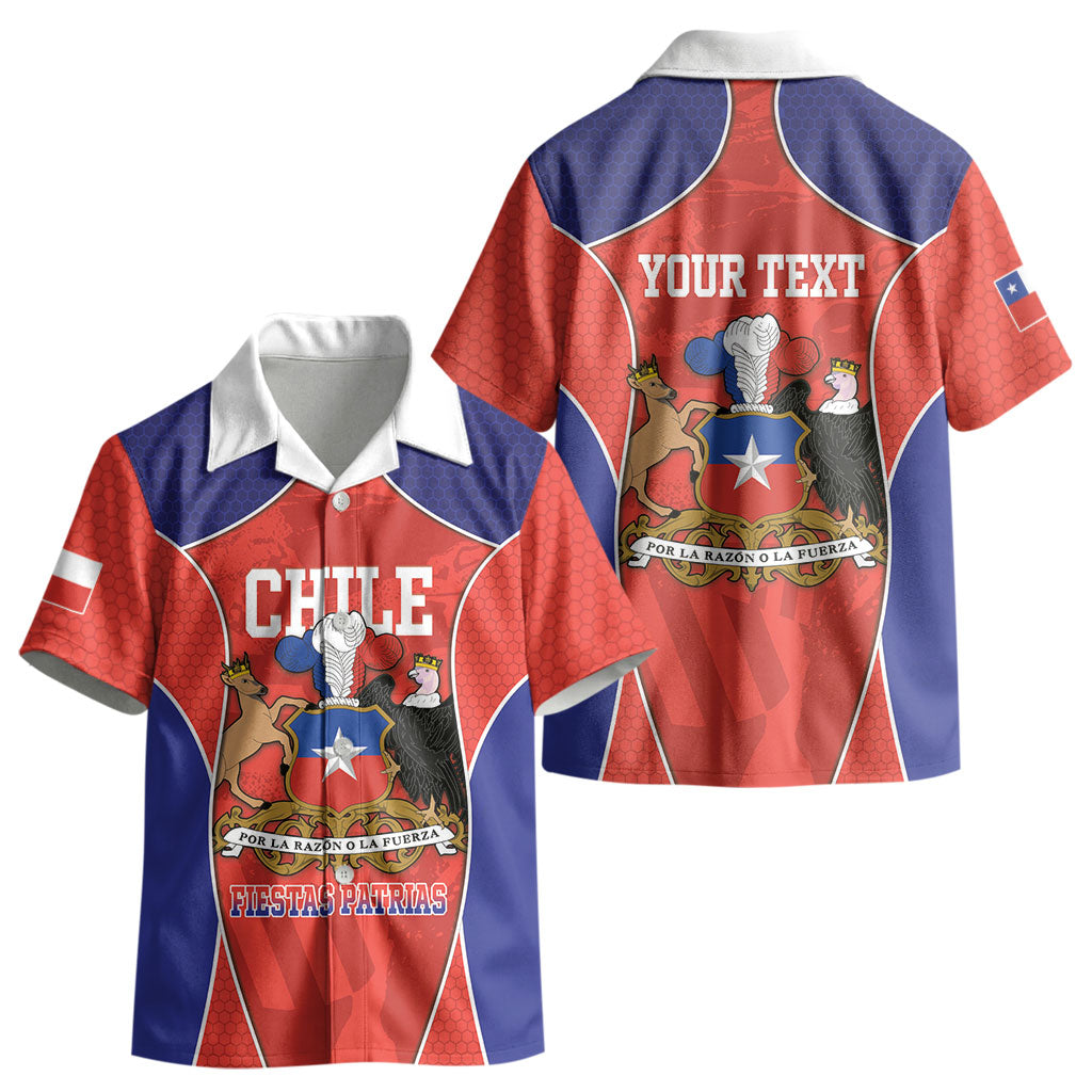 Personalized Chile Independence Day Kid Hawaiian Shirt Fiestas Patrias Coat Of Arms Style