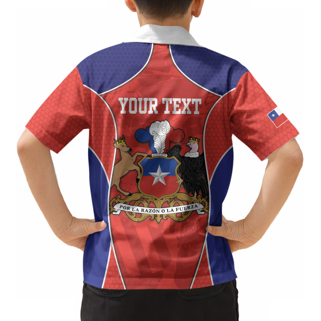 Personalized Chile Independence Day Kid Hawaiian Shirt Fiestas Patrias Coat Of Arms Style