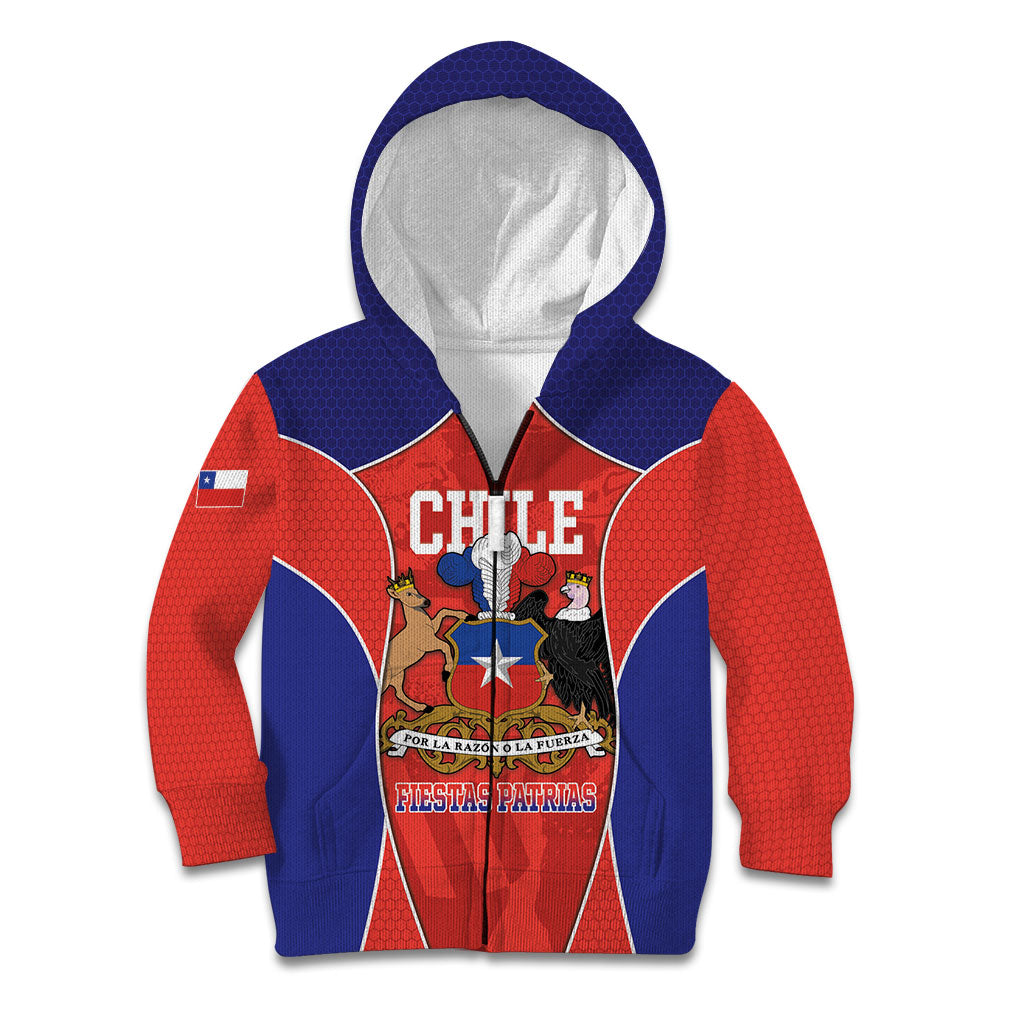 Personalized Chile Independence Day Kid Hoodie Fiestas Patrias Coat Of Arms Style