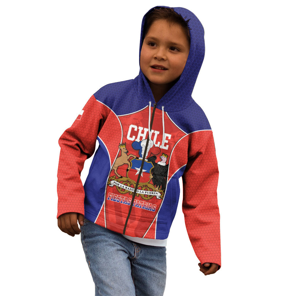 Personalized Chile Independence Day Kid Hoodie Fiestas Patrias Coat Of Arms Style