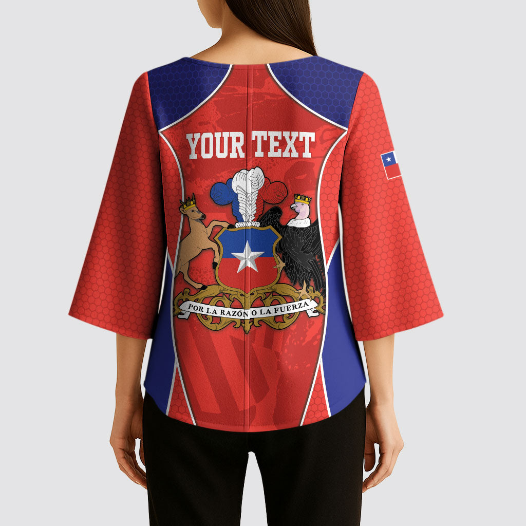 Personalized Chile Independence Day Kimono Sleeve Blouse Fiestas Patrias Coat Of Arms Style