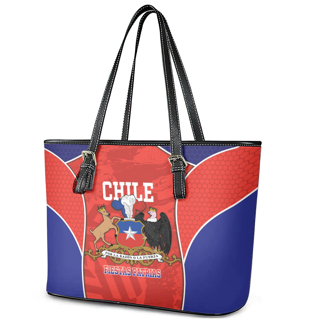 Chile Independence Day Leather Tote Bag Fiestas Patrias Coat Of Arms Style