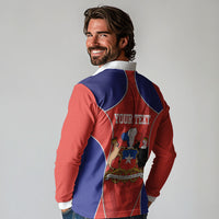 Personalized Chile Independence Day Long Sleeve Polo Shirt Fiestas Patrias Coat Of Arms Style