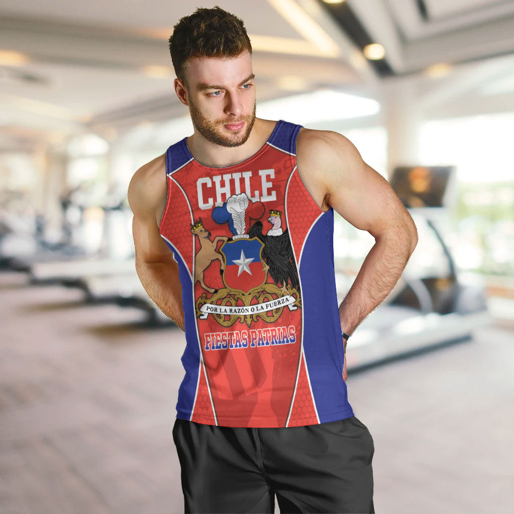 Personalized Chile Independence Day Men Tank Top Fiestas Patrias Coat Of Arms Style