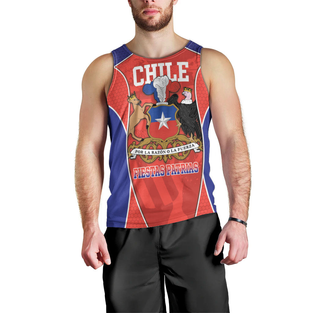 Personalized Chile Independence Day Men Tank Top Fiestas Patrias Coat Of Arms Style