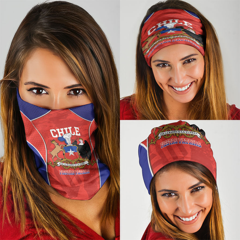 Chile Independence Day Neck Gaiter Fiestas Patrias Coat Of Arms Style