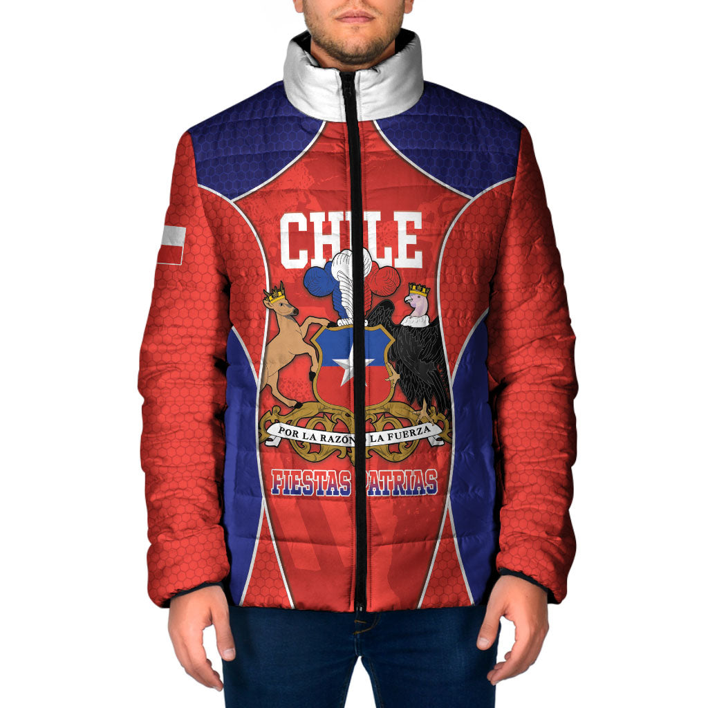 Personalized Chile Independence Day Padded Jacket Fiestas Patrias Coat Of Arms Style