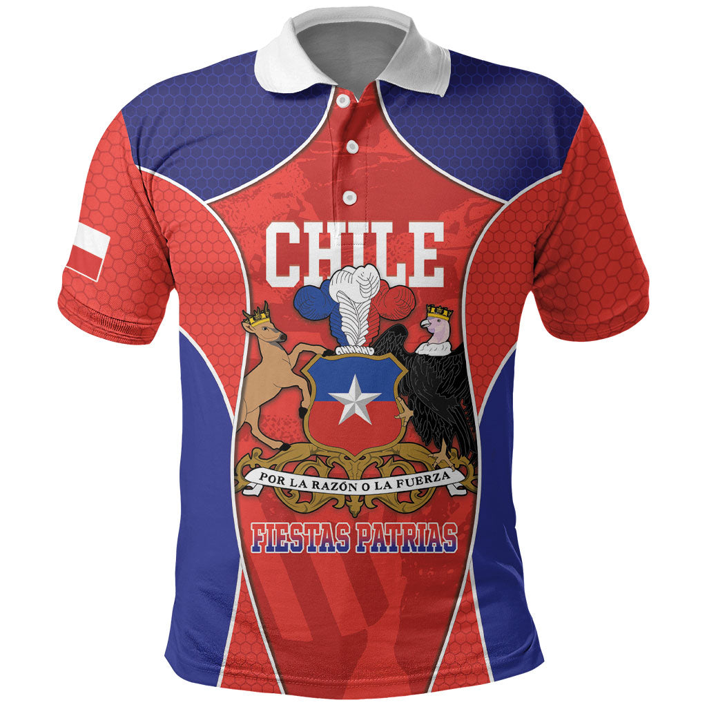 Personalized Chile Independence Day Polo Shirt Fiestas Patrias Coat Of Arms Style