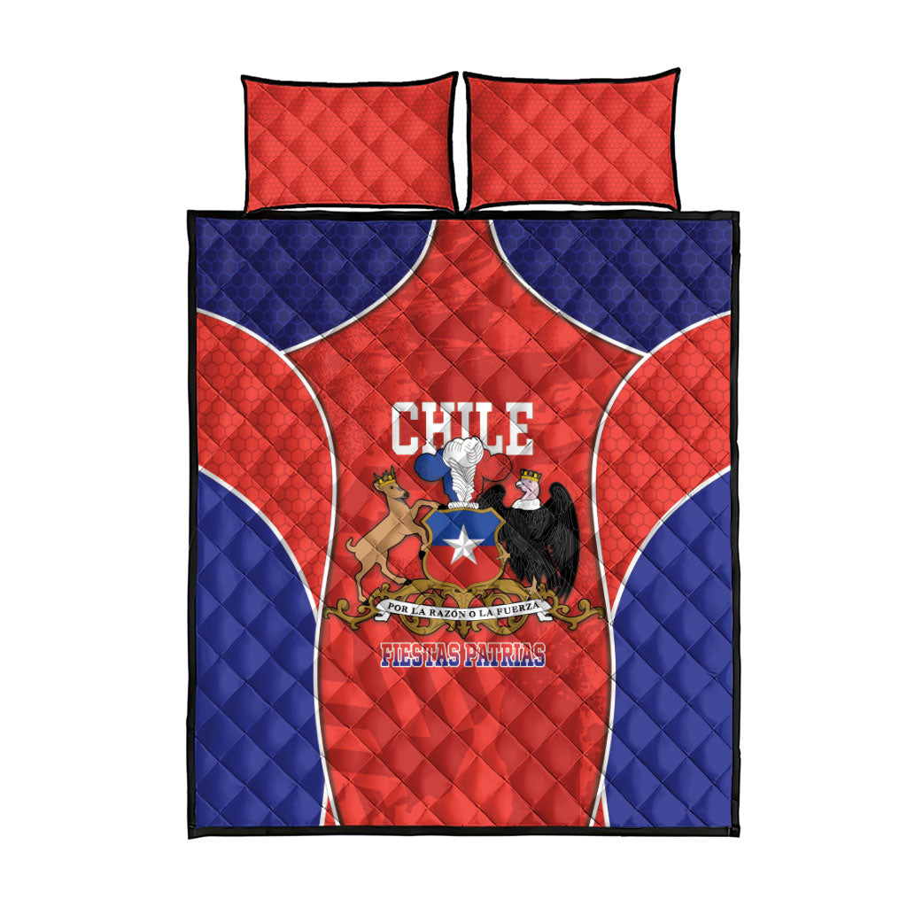 Chile Independence Day Quilt Bed Set Fiestas Patrias Coat Of Arms Style