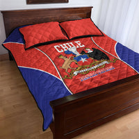 Chile Independence Day Quilt Bed Set Fiestas Patrias Coat Of Arms Style