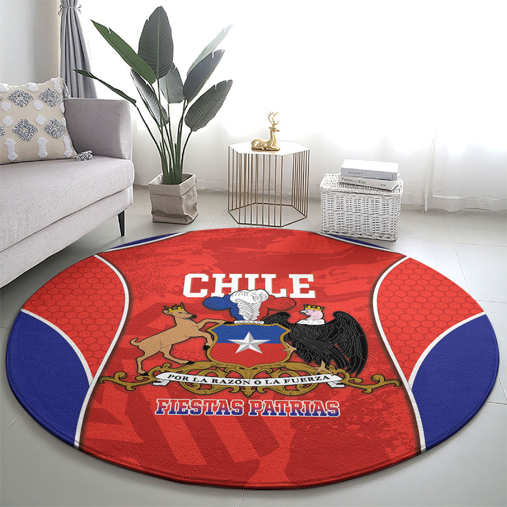 Chile Independence Day Round Carpet Fiestas Patrias Coat Of Arms Style