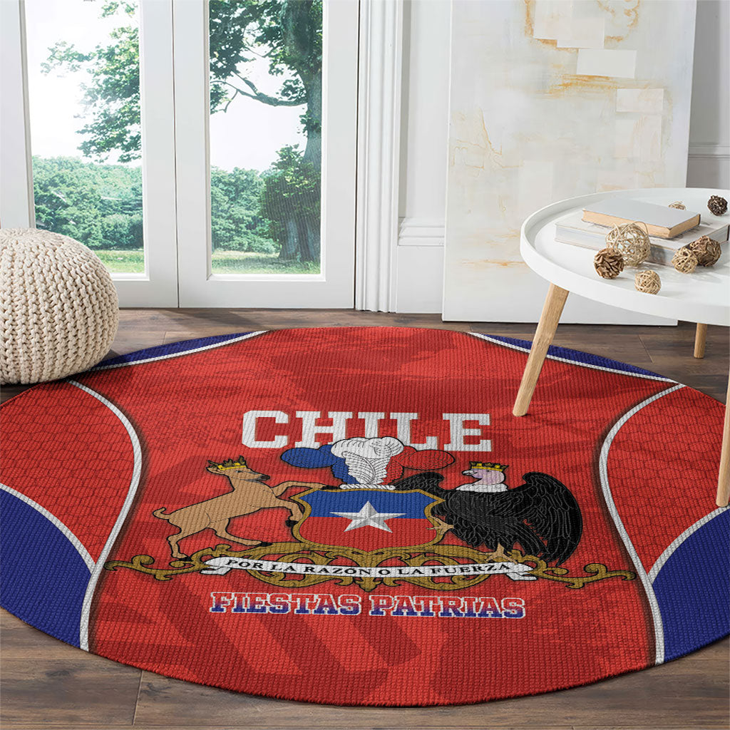 Chile Independence Day Round Carpet Fiestas Patrias Coat Of Arms Style
