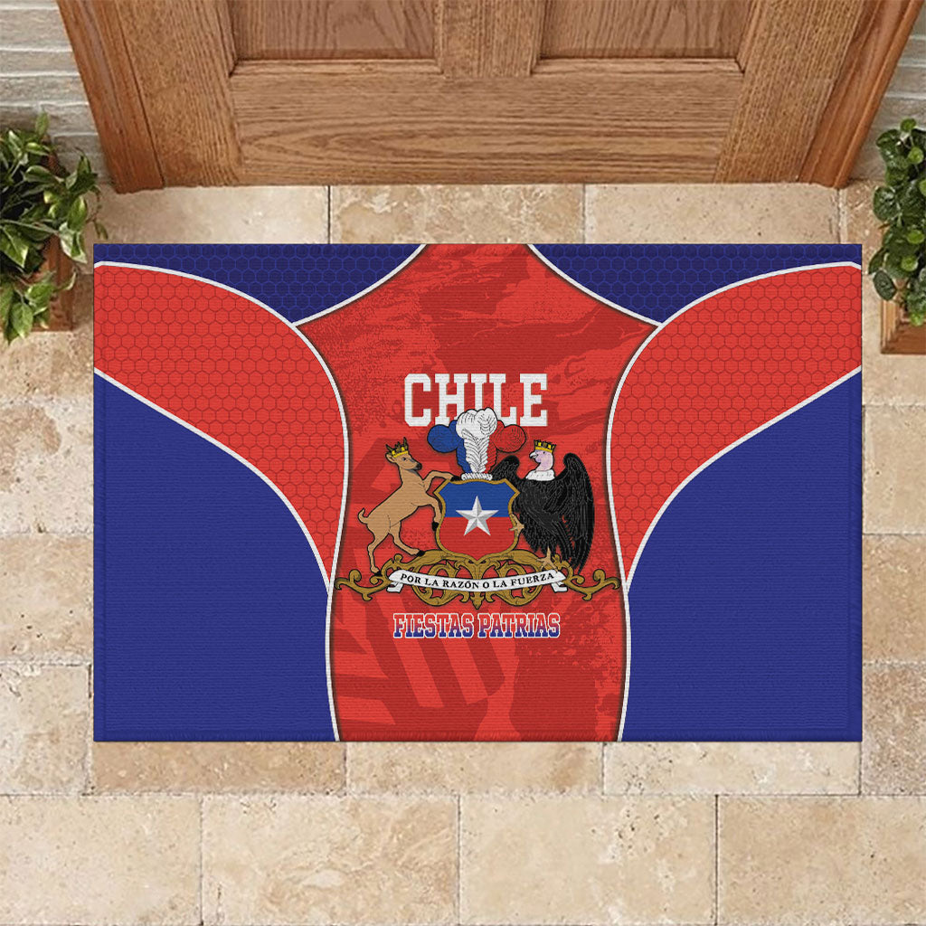 Chile Independence Day Rubber Doormat Fiestas Patrias Coat Of Arms Style