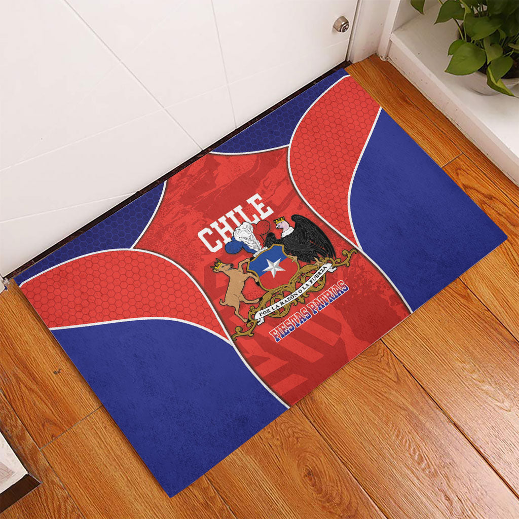 Chile Independence Day Rubber Doormat Fiestas Patrias Coat Of Arms Style