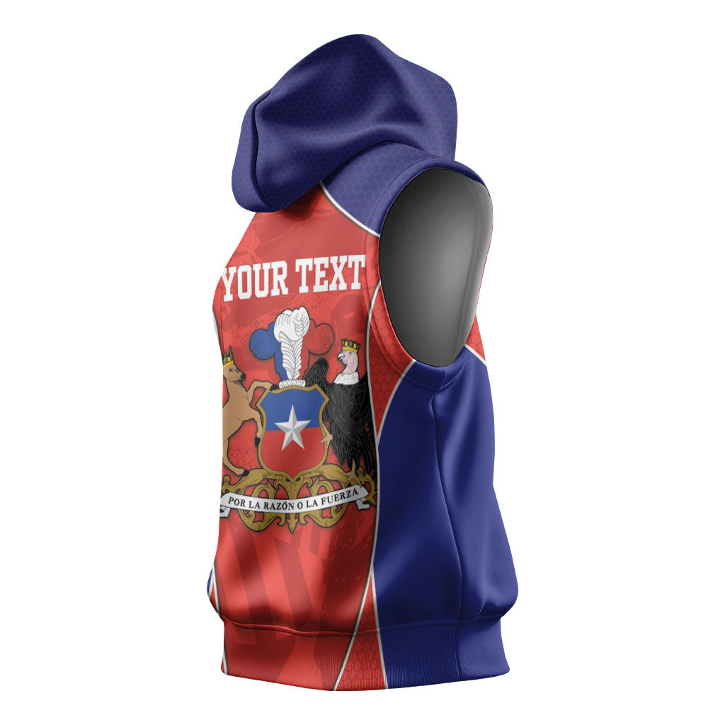 Personalized Chile Independence Day Sleeveless Hoodie Fiestas Patrias Coat Of Arms Style