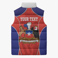Personalized Chile Independence Day Sleeveless Puffer Jacket Fiestas Patrias Coat Of Arms Style