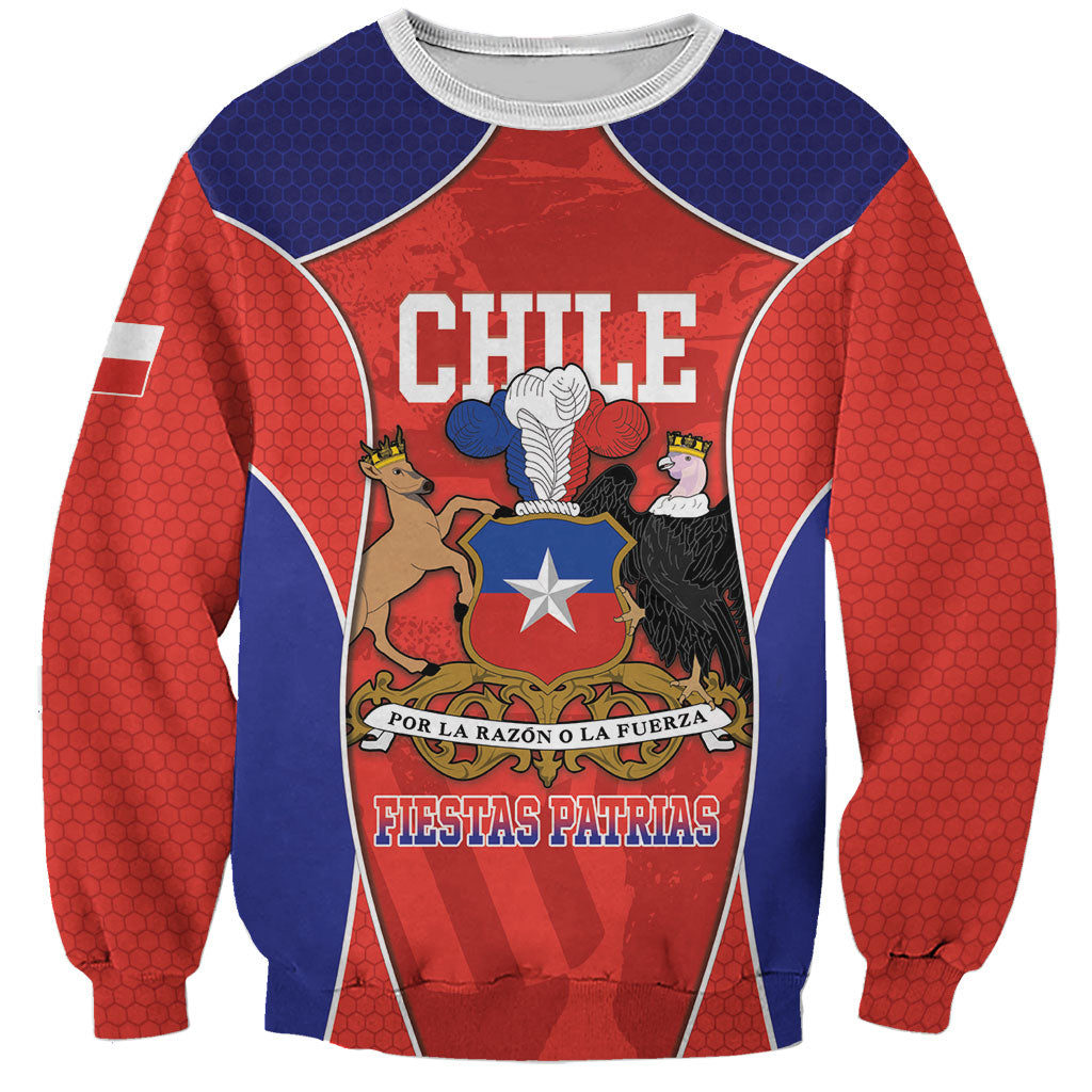 Personalized Chile Independence Day Sweatshirt Fiestas Patrias Coat Of Arms Style