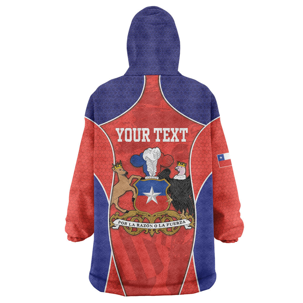 Personalized Chile Independence Day Wearable Blanket Hoodie Fiestas Patrias Coat Of Arms Style