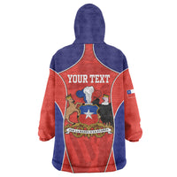 Personalized Chile Independence Day Wearable Blanket Hoodie Fiestas Patrias Coat Of Arms Style
