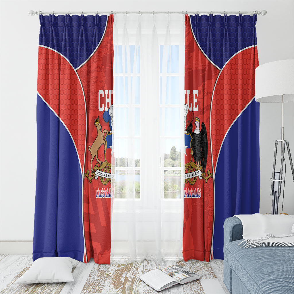 Chile Independence Day Window Curtain Fiestas Patrias Coat Of Arms Style