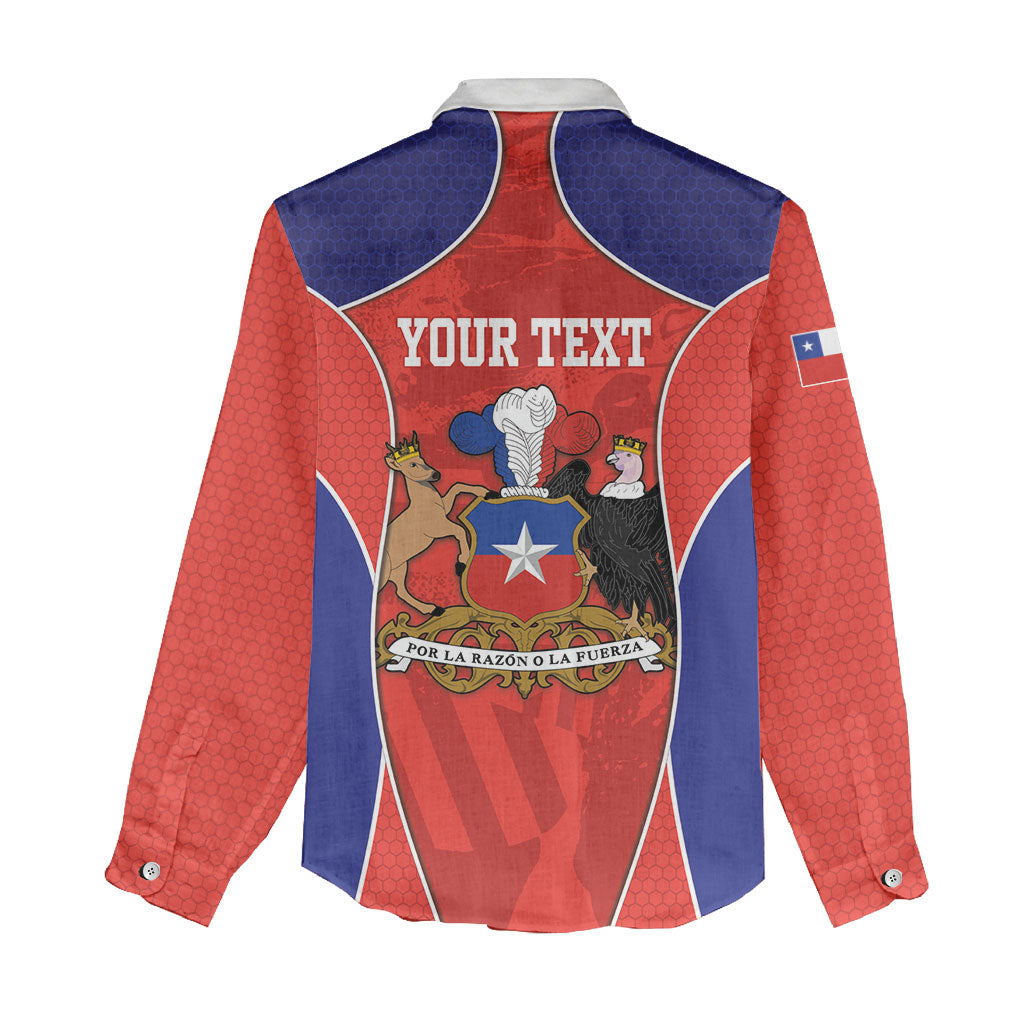 Personalized Chile Independence Day Women Casual Shirt Fiestas Patrias Coat Of Arms Style