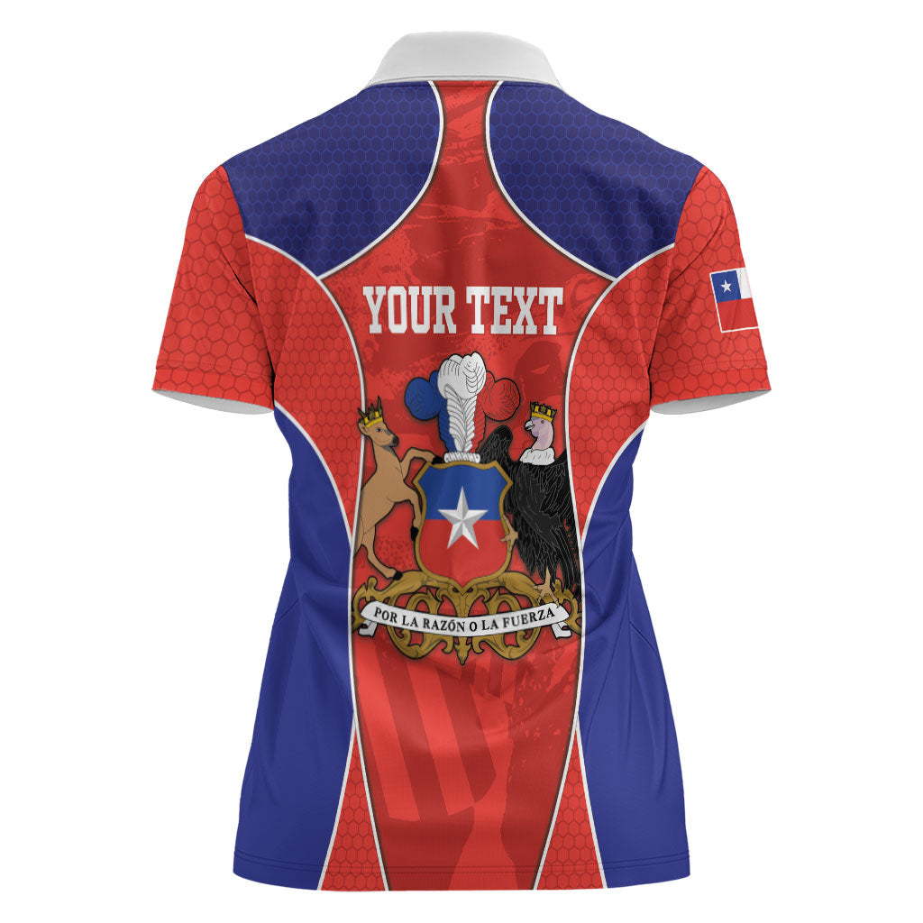 Personalized Chile Independence Day Women Polo Shirt Fiestas Patrias Coat Of Arms Style