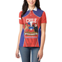 Personalized Chile Independence Day Women Polo Shirt Fiestas Patrias Coat Of Arms Style