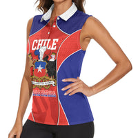Personalized Chile Independence Day Women Sleeveless Polo Shirt Fiestas Patrias Coat Of Arms Style