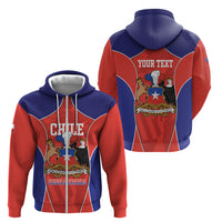 Personalized Chile Independence Day Zip Hoodie Fiestas Patrias Coat Of Arms Style