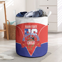 Personalized Chile Independence Day Laundry Basket Chilean Code 56 Copihue Flowers