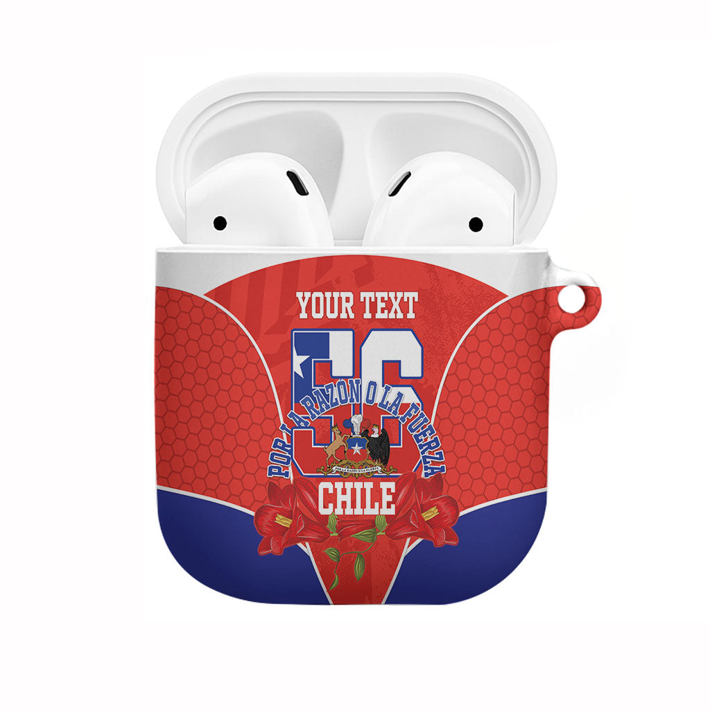 Personalized Chile Independence Day AirPods Case Chilean Code 56 Copihue Flowers