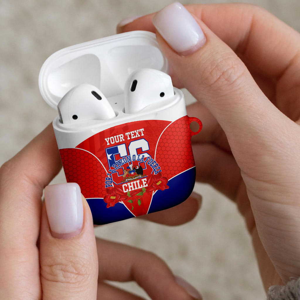 Personalized Chile Independence Day AirPods Case Chilean Code 56 Copihue Flowers