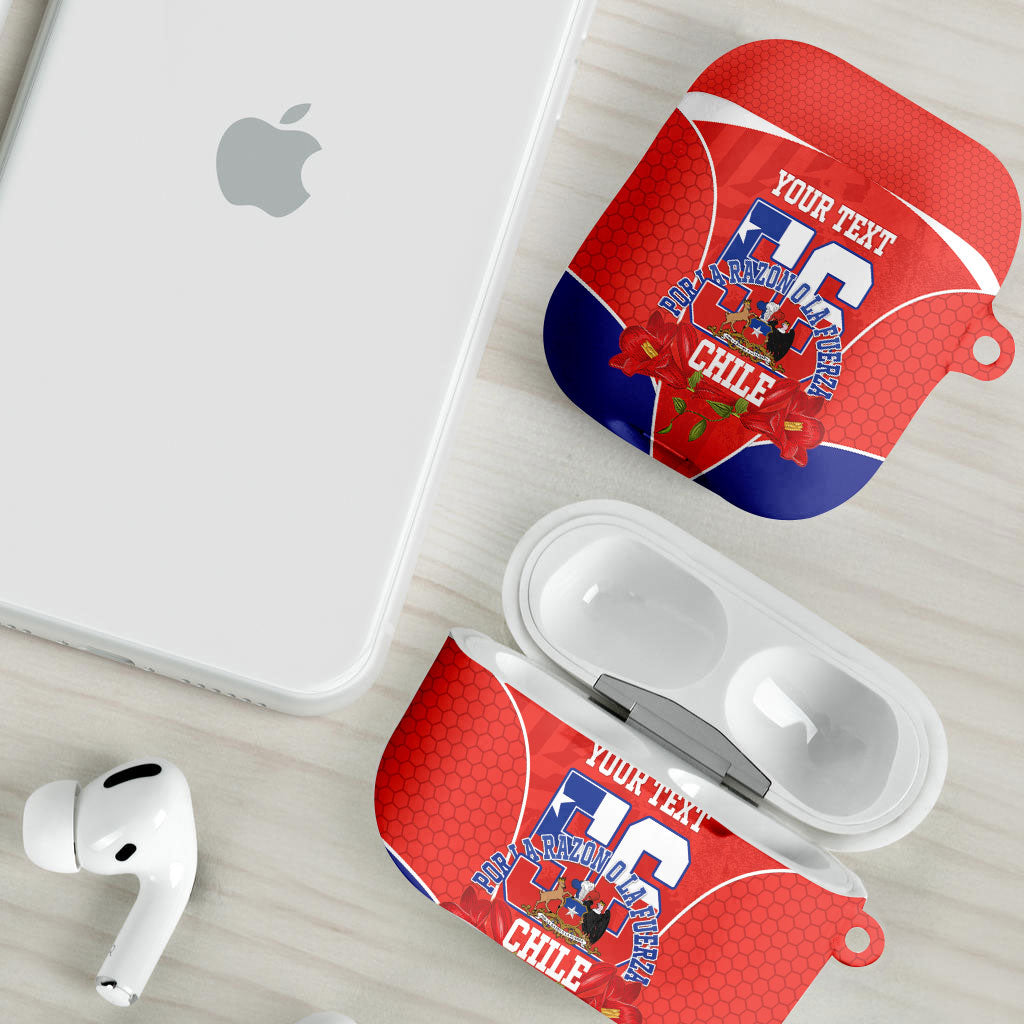 Personalized Chile Independence Day AirPods Case Chilean Code 56 Copihue Flowers
