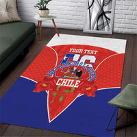 Personalized Chile Independence Day Area Rug Chilean Code 56 Copihue Flowers
